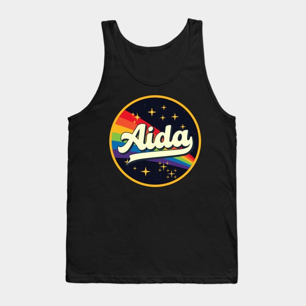 Aida // Rainbow In Space Vintage Style Tank Top by LMW Art